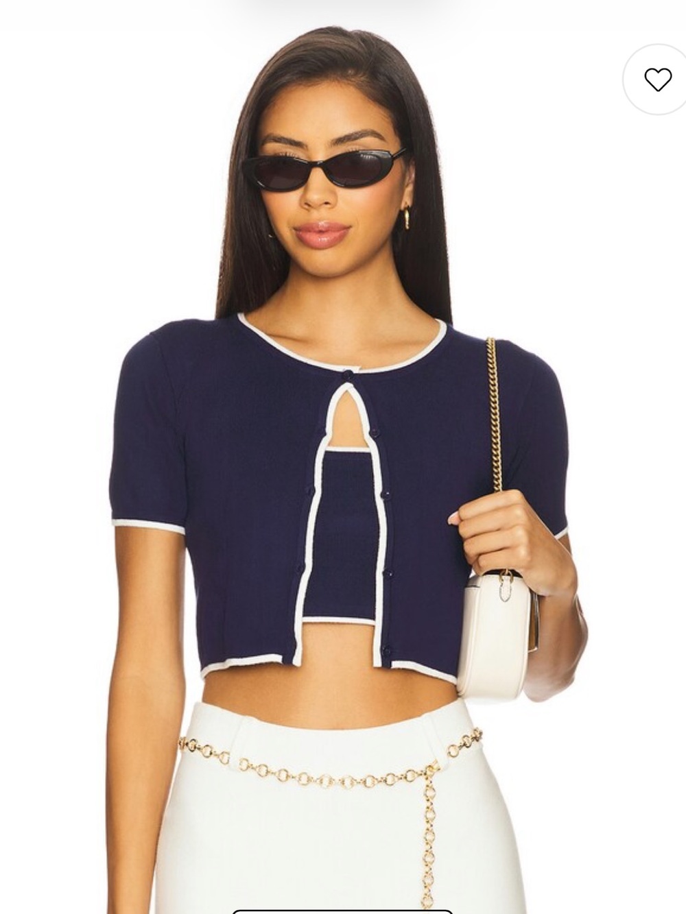 Amy Cardi Set in Navy & White
MAJORELLE